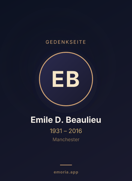 Gedenkportrait von Emile D. Beaulieu