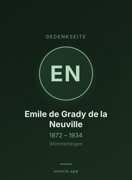 Gedenkportrait von Emile de Grady de la Neuville