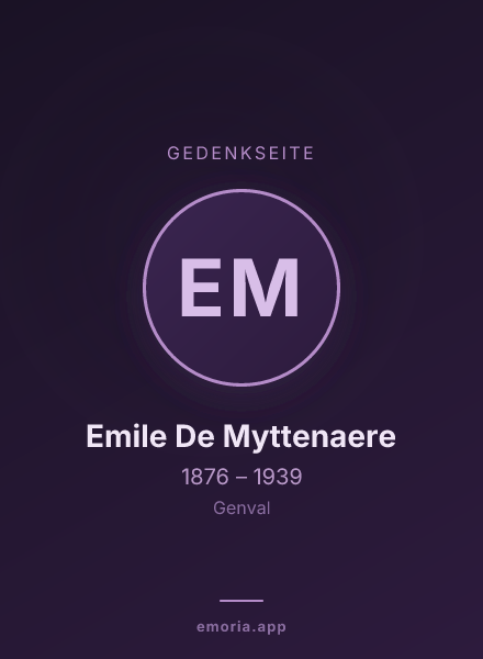 Gedenkportrait von Emile De Myttenaere