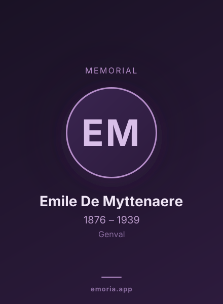 Memorial portrait of Emile De Myttenaere
