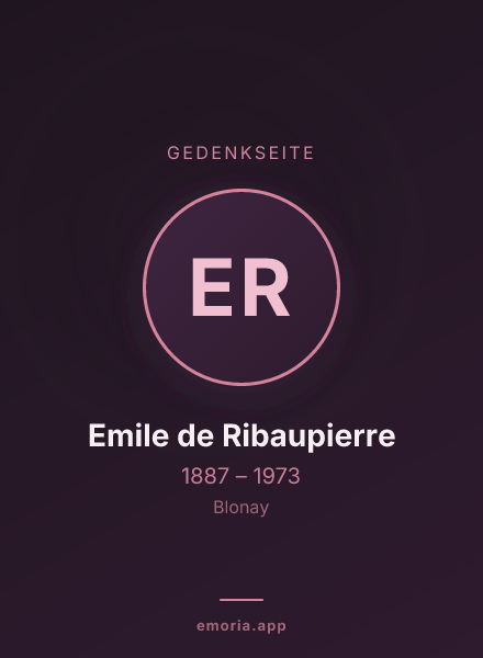 Gedenkportrait von Emile de Ribaupierre