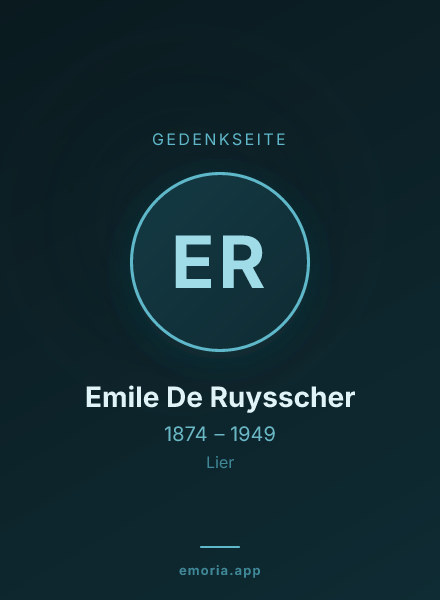 Gedenkportrait von Emile De Ruysscher