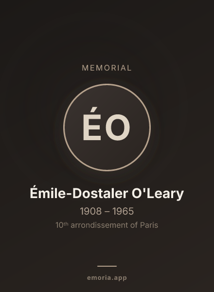 Memorial portrait of Émile-Dostaler O'Leary