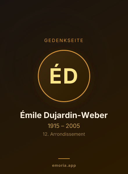 Gedenkportrait von Émile Dujardin-Weber