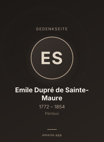 Gedenkportrait von Emile Dupré de Sainte-Maure