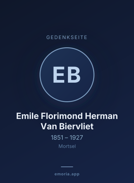 Gedenkportrait von Emile Florimond Herman Van Biervliet