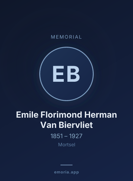 Memorial portrait of Emile Florimond Herman Van Biervliet