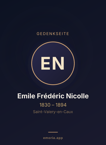 Gedenkportrait von Emile Frédéric Nicolle