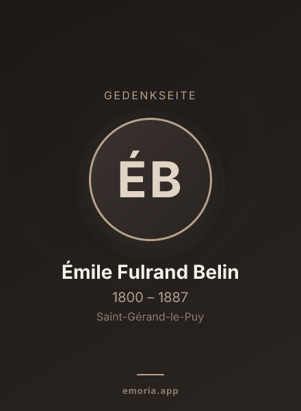 Gedenkportrait von Émile Fulrand Belin
