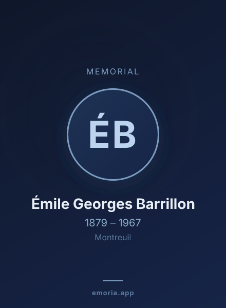 Memorial portrait of Émile Georges Barrillon