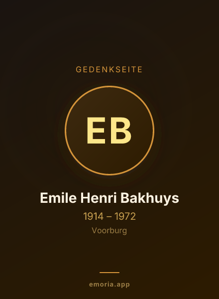 Gedenkportrait von Emile Henri Bakhuys