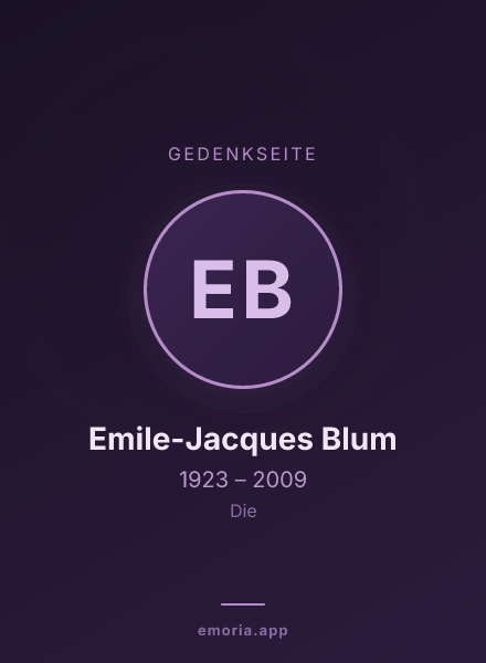 Gedenkportrait von Emile-Jacques Blum