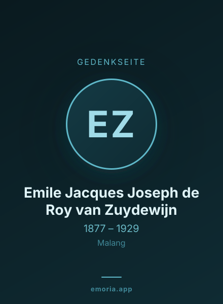 Gedenkportrait von Emile Jacques Joseph de Roy van Zuydewijn