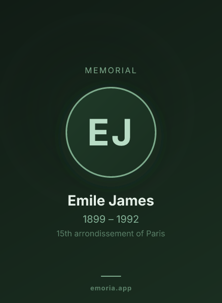 Memorial portrait of Emile James