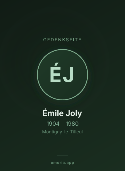 Gedenkportrait von Émile Joly
