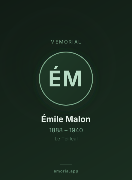 Memorial portrait of Émile Malon