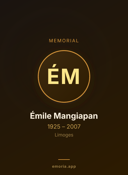 Memorial portrait of Émile Mangiapan