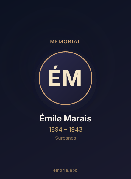 Memorial portrait of Émile Marais