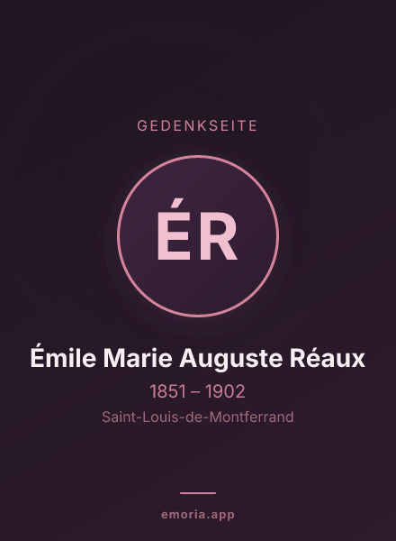 Gedenkportrait von Émile Marie Auguste Réaux