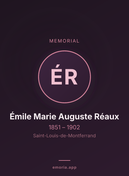 Memorial portrait of Émile Marie Auguste Réaux