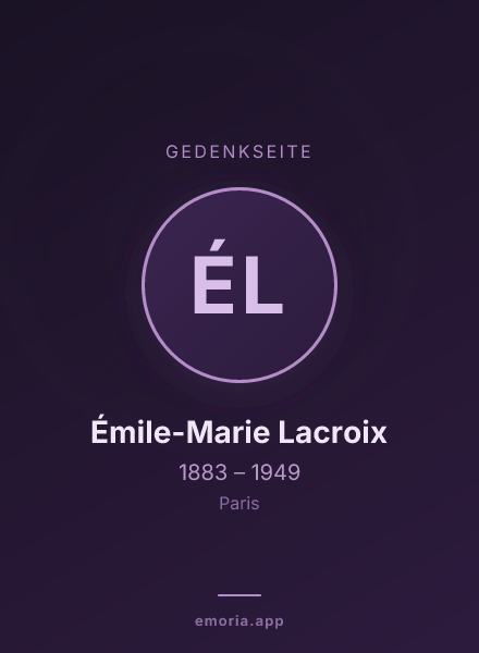 Gedenkportrait von Émile-Marie Lacroix