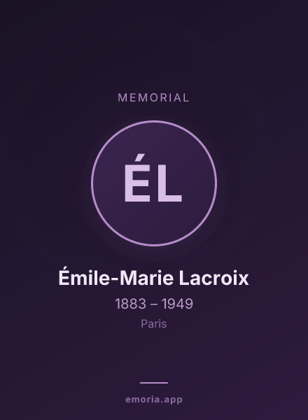 Memorial portrait of Émile-Marie Lacroix