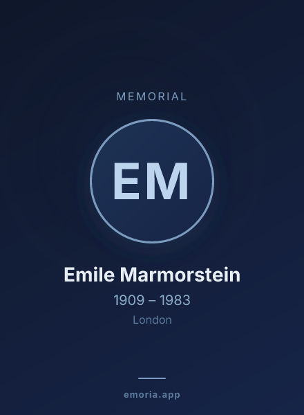 Memorial portrait of Emile Marmorstein