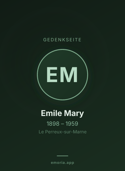 Gedenkportrait von Emile Mary