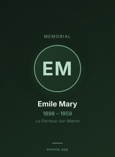 Memorial portrait of Emile Mary