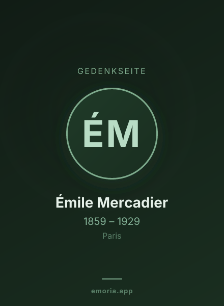 Gedenkportrait von Émile Mercadier