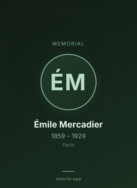 Memorial portrait of Émile Mercadier
