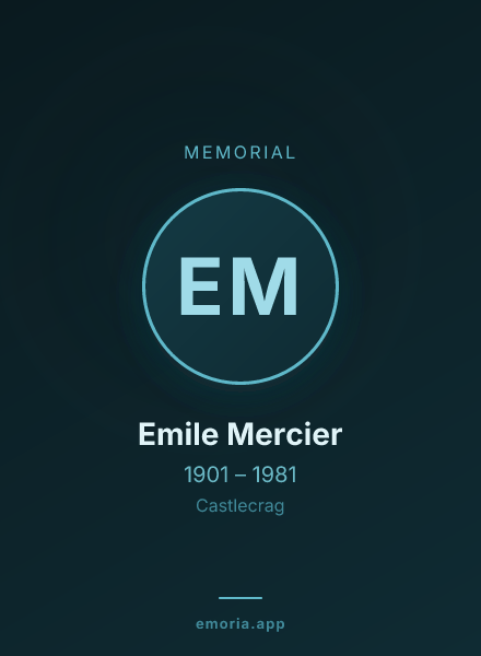Memorial portrait of Emile Mercier