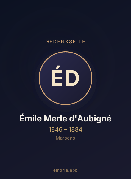 Gedenkportrait von Émile Merle d'Aubigné