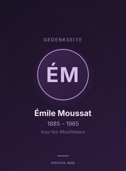 Gedenkportrait von Émile Moussat