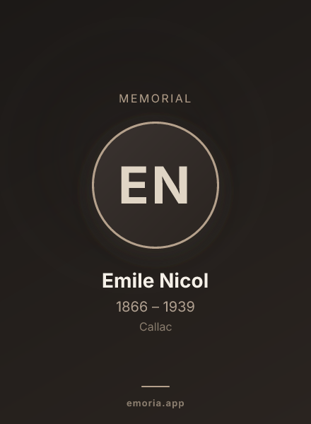 Memorial portrait of Emile Nicol