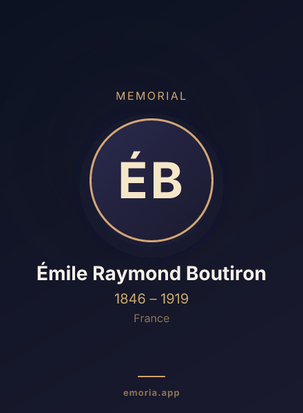 Memorial portrait of Émile Raymond Boutiron