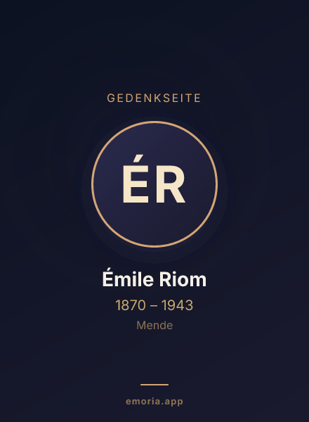 Gedenkportrait von Émile Riom