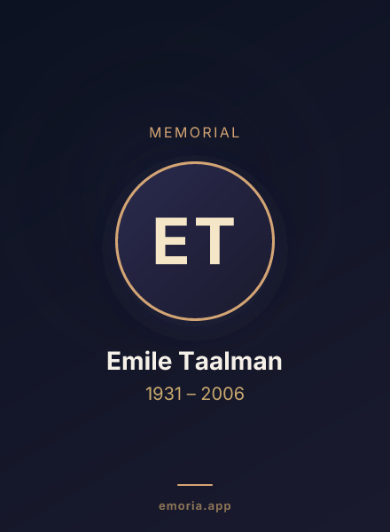 Memorial portrait of Emile Taalman
