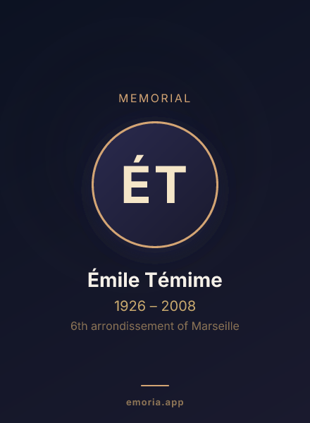 Memorial portrait of Émile Témime