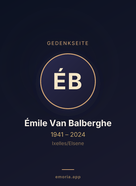 Gedenkportrait von Émile Van Balberghe