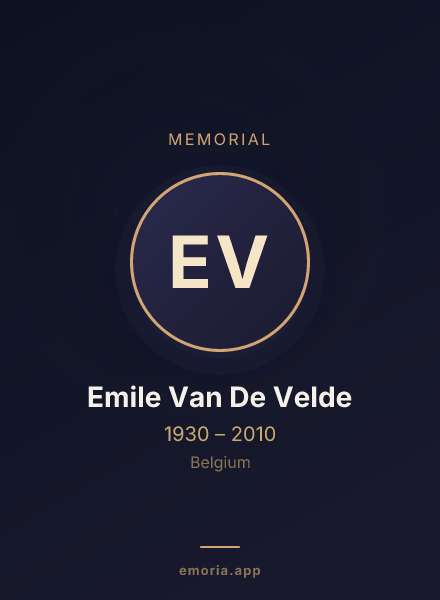 Memorial portrait of Emile Van De Velde