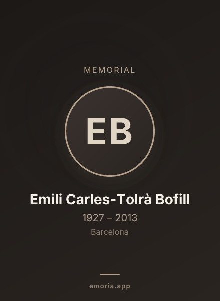 Memorial portrait of Emili Carles-Tolrà Bofill