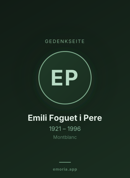 Gedenkportrait von Emili Foguet i Pere