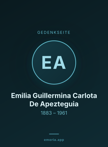 Gedenkportrait von Emilia Guillermina Carlota De Apezteguia