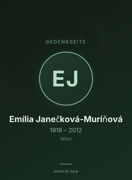 Gedenkportrait von Emília Janečková-Muríňová