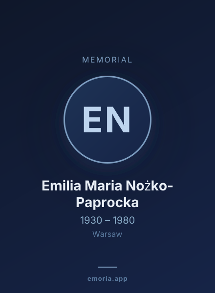 Memorial portrait of Emilia Maria Nożko-Paprocka