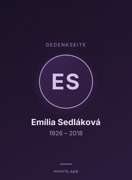 Gedenkportrait von Emília Sedláková