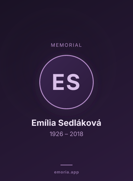 Memorial portrait of Emília Sedláková