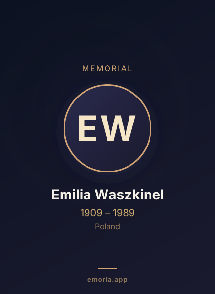 Memorial portrait of Emilia Waszkinel
