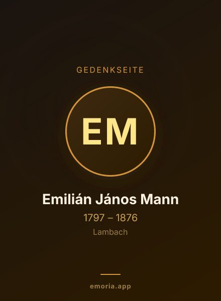 Gedenkportrait von Emilián János Mann